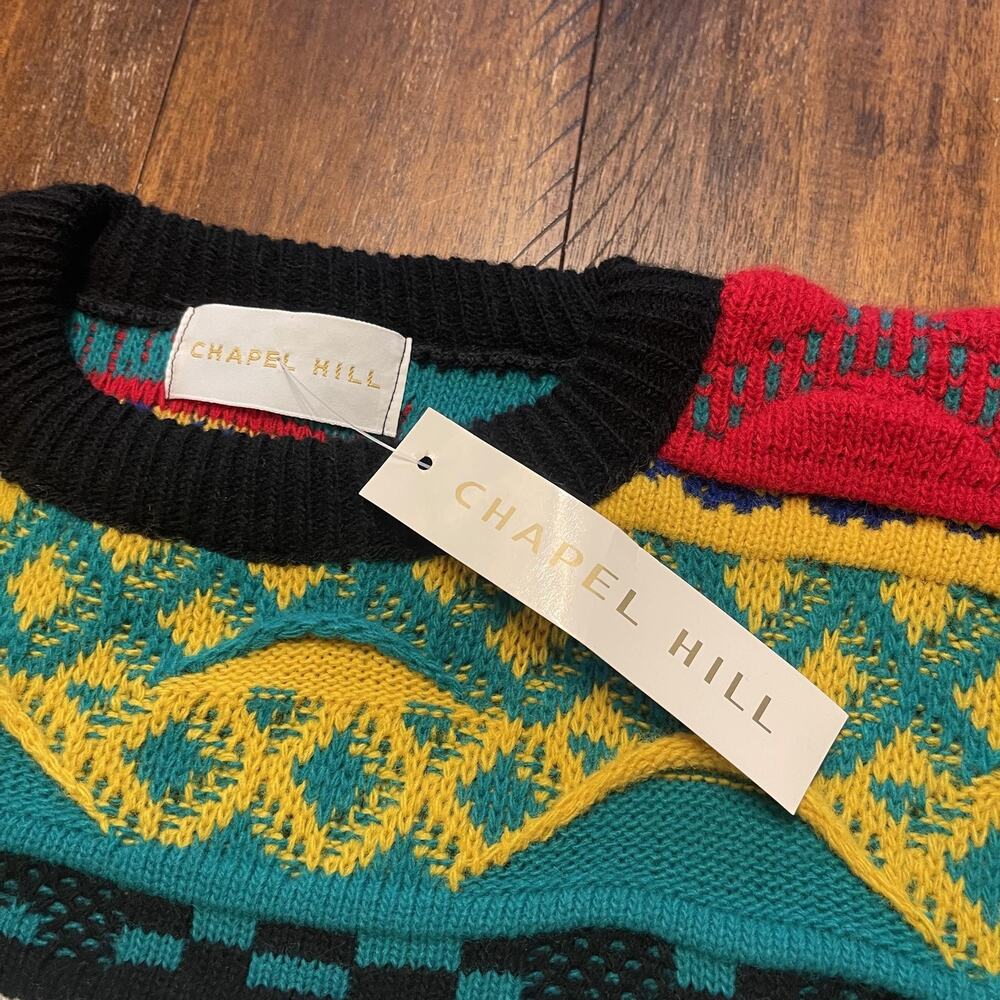 Chapel Hill Sweater Mens Large Multicolor 3D Textured Knit Crewneck Pullover - Picture 5 of 7